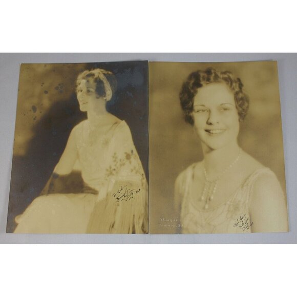 1928 Signed Photos "To Hal w/Love Billy" Robert's Providence, R.I. Vtg Woman - Picture 1 of 8